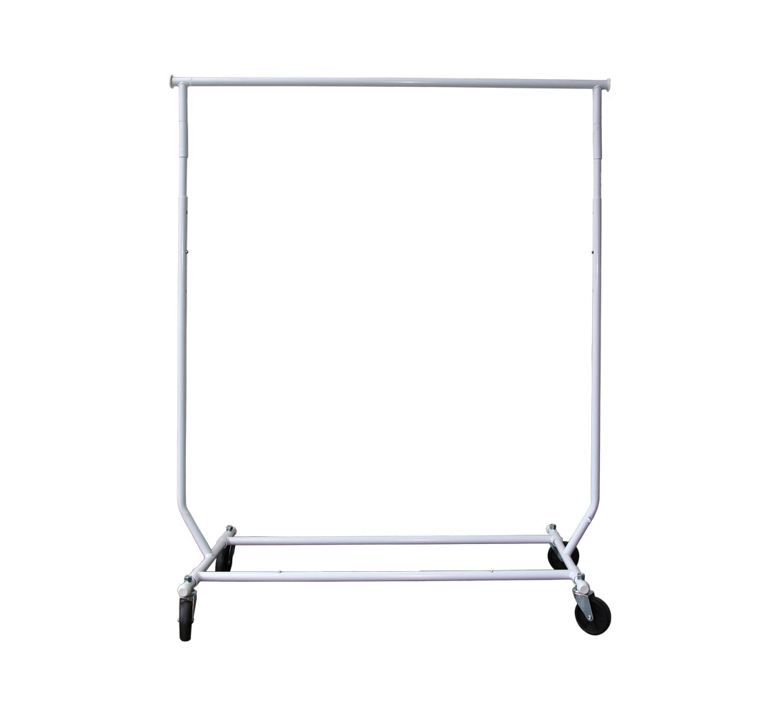 7300308 - COLLAPSIBLE ROLLING RACK WHITE – Adco-Displetech